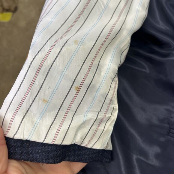 Lauren Ralph Lauren Windowpane Plaid Wool Sport Coat Blazer Men’s 50L Blue - Picture 12 of 16